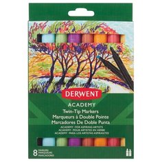 Derwent Набор фломастеров Twin-Tip 1 - 6 мм, 8 шт., 98208