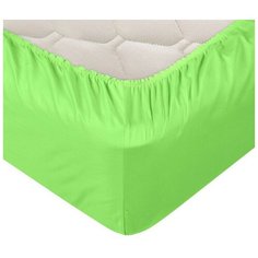 Простыня 160х200 на резинке сатин Салатовый АртДизайн