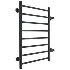 Полотенцесушитель водяной ARIANO Версаль 80х53 боковое подключение черный матовый, 8 перемычек, американки угловые 1x1 в комплекте