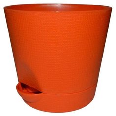 Горшок для цветов с поддоном Le Twist (Ле Твист) диаметр 19 см, объем 3,3 литра, терракот, дренаж, кашпо, боковая система полива, ТЕК.А.ТЕК