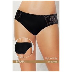 Innamore Трусы Слипы Palma высокой посадки с кружевными вставками, размер 6(50), nero