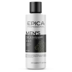 Epica MENS 3 in 1 - Мужской шампунь, кондиционер и гель для душа, 250 мл