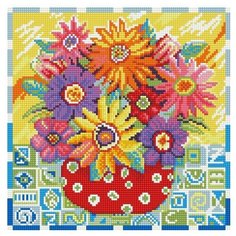 Алмазная мозаика Белоснежка 291-ST-S Цветики-цветочки 30х30 см