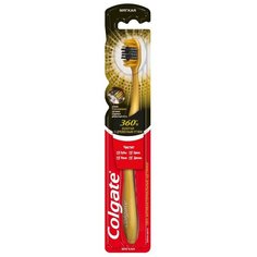 Зубная щетка Colgate 360° Золотая с древесным углем, зеленый