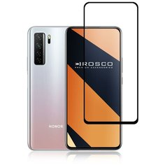 Защитное стекло ROSCO с черной рамкой для Honor 30s (Хонор 30С), силиконовая клеевая основа