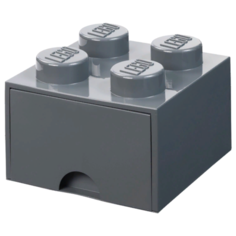 Ящик для хранения 4 выдвижной темно-серый, Lego