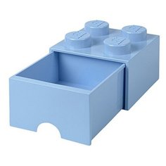 Ящик для хранения 4 выдвижной голубой, Lego