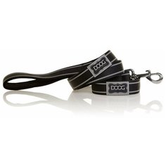 Поводок для собак светоотражающий DOOG Lassie", черный, L, 130х2.5см (Австралия)