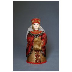 Кукла сувенирная фарфоровая. Княжна в традиционном русском наряде с муфтой Потешный промысел