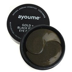 Гидрогелевые патчи для глаз с золотом и черным жемчугом Ayoume Gold + Black Pearl Eye Patch