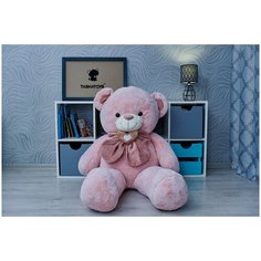 Мягкая игрушка Большой Медведь плюшевый "бант", Таша Тойс, 130 см., Розовый Tasha Toys