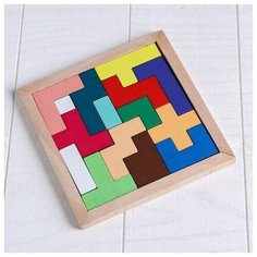 Головоломка (15х15см) "ТЕТРИС" (в слюде) Рыжий кот