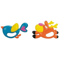 Набор Жирафики Птичка и олень оранжевый/голубой