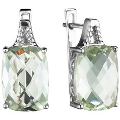 Balex Серьги 2410931803 из серебра 925 пробы с аметистом зеленым