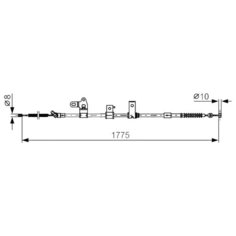 Трос стояночного тормоза задний левый Bosch 1987482347 для Toyota RAV4