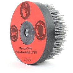 Нейлоновая щетка чашечная Д120 P80 ворс полимер абразив по дереву на УПМ УШМ (болгарка) для браширования, шлифовки стен из бревна, бруса, сруба, ОСБОРН (код 3-109) Osborn