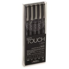 Набор линеров Touch Liner, 5 штук (0,05 мм-0,8 мм), черный (4100005)