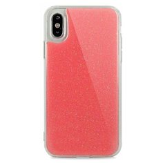 Противоударный силиконовый чехол для iPhone XS Max Гель с блестками / (Розовый) Pastila