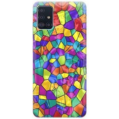 Ультратонкий силиконовый чехол-накладка для Samsung Galaxy A51 с принтом "Яркая мозаика" Gosso
