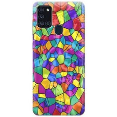Ультратонкий силиконовый чехол-накладка для Samsung Galaxy A21s с принтом "Яркая мозаика" Gosso