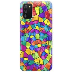 Ультратонкий силиконовый чехол-накладка для Samsung Galaxy A02s с принтом "Яркая мозаика" Gosso