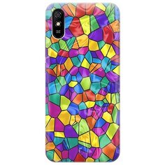 Ультратонкий силиконовый чехол-накладка для Xiaomi Redmi 9A с принтом "Яркая мозаика" Gosso