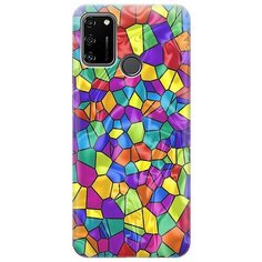 Ультратонкий силиконовый чехол-накладка для Honor 9A с принтом "Яркая мозаика" Gosso