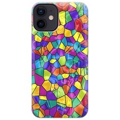 Ультратонкий силиконовый чехол-накладка для Apple iPhone 12 Mini с принтом "Яркая мозаика" Gosso
