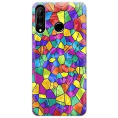 Ультратонкий силиконовый чехол-накладка для Huawei P30 Lite / Honor 20S / Honor 20 Lite с принтом "Яркая мозаика" Gosso
