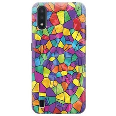 Ультратонкий силиконовый чехол-накладка для Samsung Galaxy A01 с принтом "Яркая мозаика" Gosso