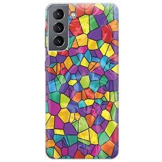 Ультратонкий силиконовый чехол-накладка для Samsung Galaxy S21 с принтом "Яркая мозаика" Gosso