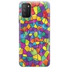 Ультратонкий силиконовый чехол-накладка для Xiaomi Redmi 9T / Poco M3 с принтом "Яркая мозаика" Gosso