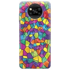 Ультратонкий силиконовый чехол-накладка для Xiaomi Poco X3 / X3 Pro с принтом "Яркая мозаика" Gosso