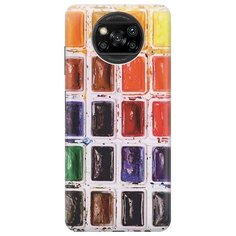 Ультратонкий силиконовый чехол-накладка для Xiaomi Poco X3 / X3 Pro с принтом "Палитра красок" Gosso