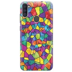 Ультратонкий силиконовый чехол-накладка для Samsung Galaxy A11 / M11 с принтом "Яркая мозаика" Gosso