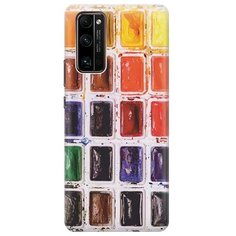 Ультратонкий силиконовый чехол-накладка для Honor 30 Pro+ с принтом "Палитра красок" Gosso