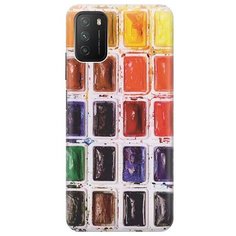 Ультратонкий силиконовый чехол-накладка для Xiaomi Redmi 9T / Poco M3 с принтом "Палитра красок" Gosso