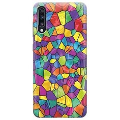 Ультратонкий силиконовый чехол-накладка для Samsung Galaxy A70 / A70s с принтом "Яркая мозаика" Gosso