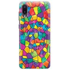 Ультратонкий силиконовый чехол-накладка для Samsung Galaxy A02 с принтом "Яркая мозаика" Gosso