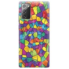 Ультратонкий силиконовый чехол-накладка для Samsung Galaxy Note 20 с принтом "Яркая мозаика" Gosso