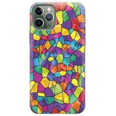 Ультратонкий силиконовый чехол-накладка для Apple iPhone 11 Pro с принтом "Яркая мозаика" Gosso