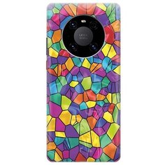 Ультратонкий силиконовый чехол-накладка для Huawei Mate 40 Pro с принтом "Яркая мозаика" Gosso