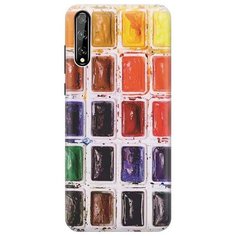 Ультратонкий силиконовый чехол-накладка для Huawei Y8p / Honor 30i с принтом "Палитра красок" Gosso