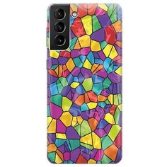 Ультратонкий силиконовый чехол-накладка для Samsung Galaxy S21 Plus с принтом "Яркая мозаика" Gosso