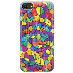 Ультратонкий силиконовый чехол-накладка для Apple iPhone 7 / 8 / SE (2020) с принтом "Яркая мозаика" Gosso