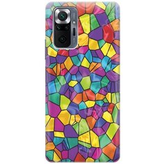 Ультратонкий силиконовый чехол-накладка для Xiaomi Redmi Note 10 Pro с принтом "Яркая мозаика" Gosso