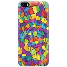 GOSSO Ультратонкий силиконовый чехол-накладка для Apple iPhone SE / 5S / 5 с принтом "Яркая мозаика"
