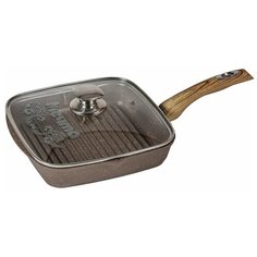 Сковорода-гриль квадр.28*28 АП Гранит brown со стекл. крышкой арт.с68806 Мечта