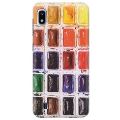 Ультратонкий силиконовый чехол-накладка для Samsung Galaxy A10 с принтом "Палитра красок" Gosso