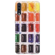 Ультратонкий силиконовый чехол-накладка для Samsung Galaxy A70 / A70s с принтом "Палитра красок" Gosso